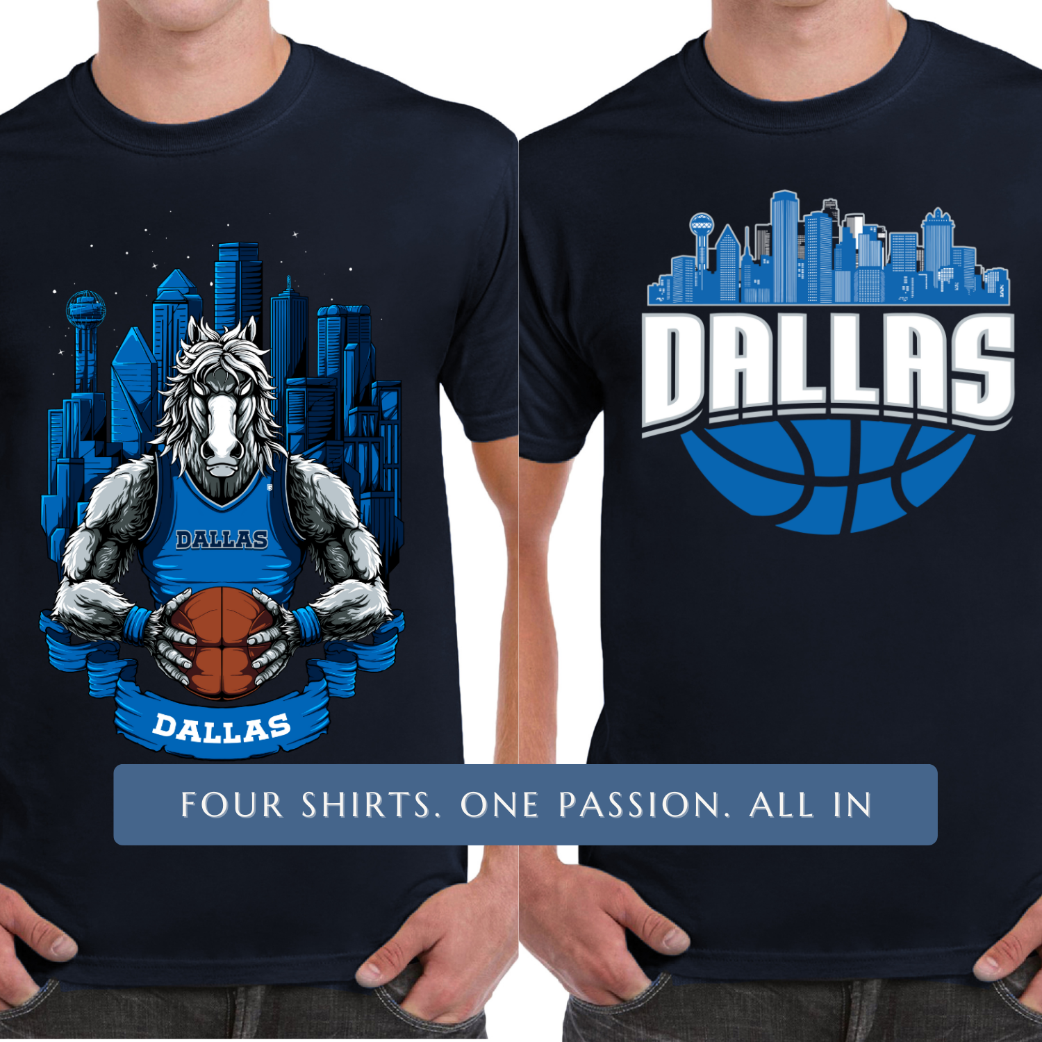 Dallas Basketball 2-Pack Shirt Bundle – Navy