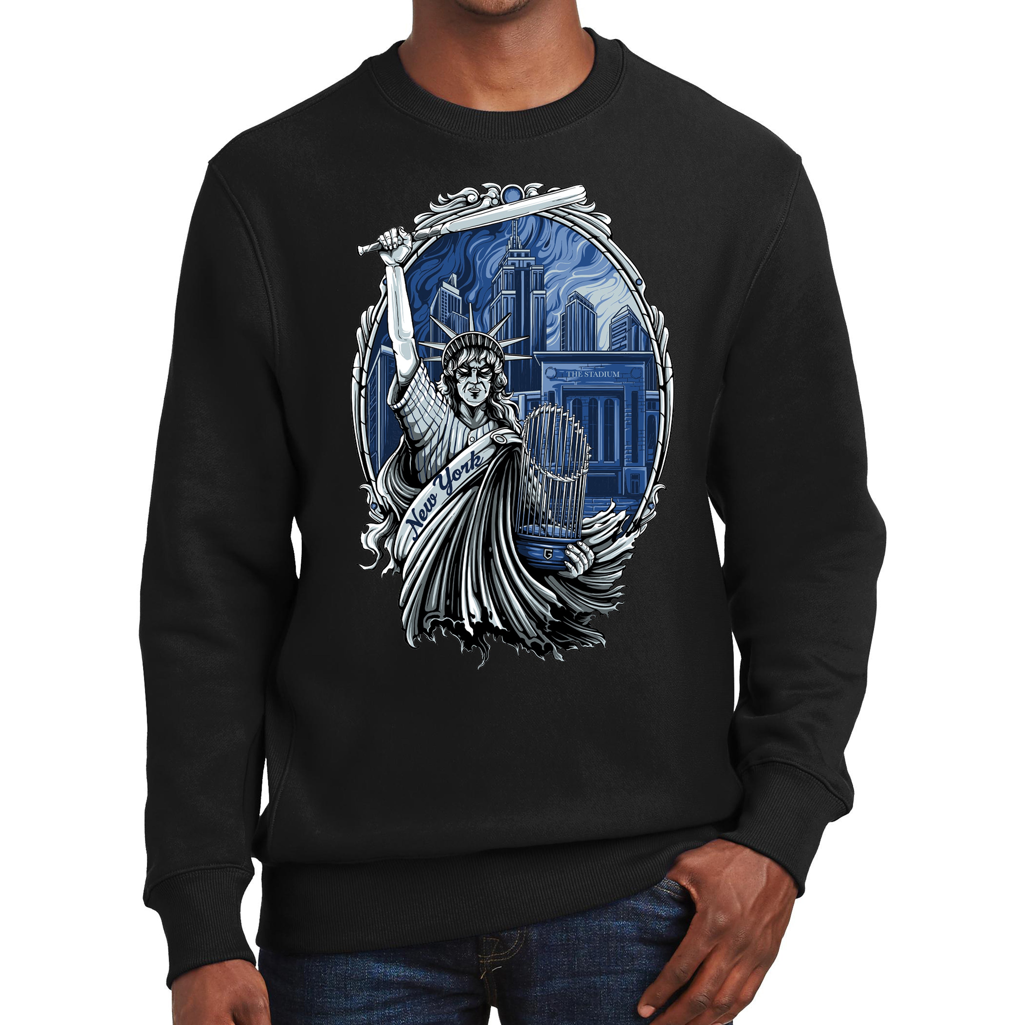 New York Baseball Lady Liberty Men's Graphic Sweatshirt