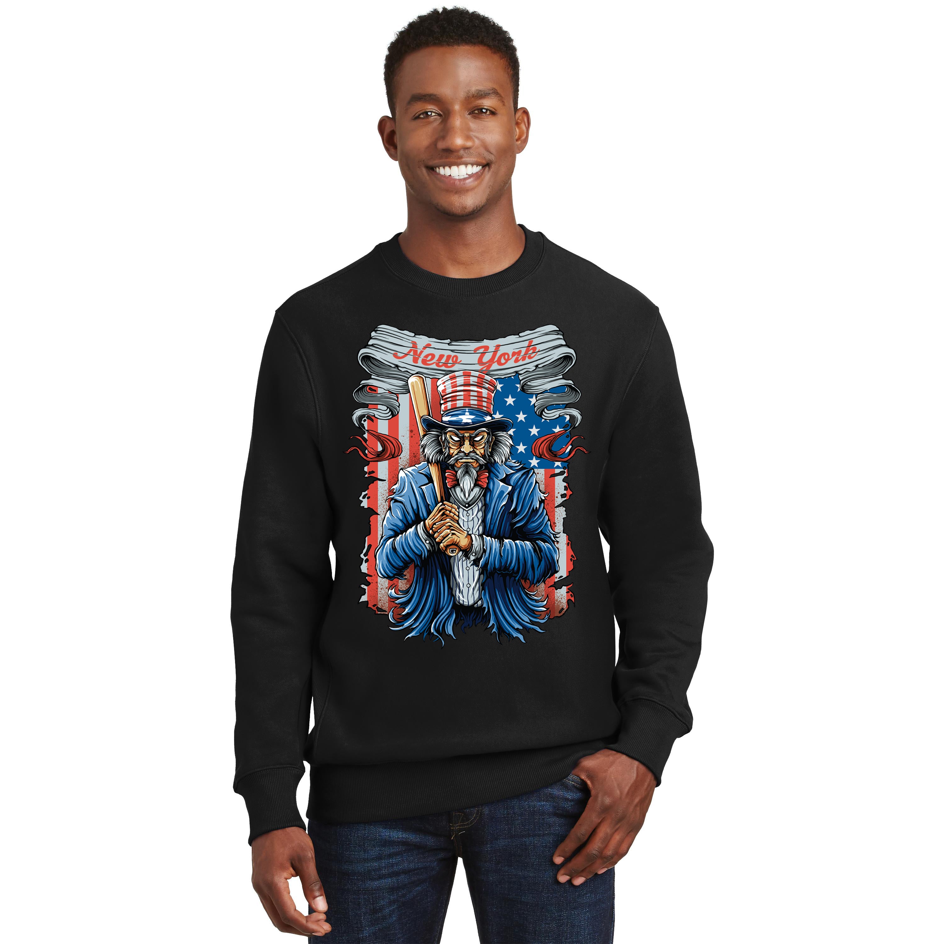 New York Uncle Sam Baseball Men's Graphic Sweatshirt