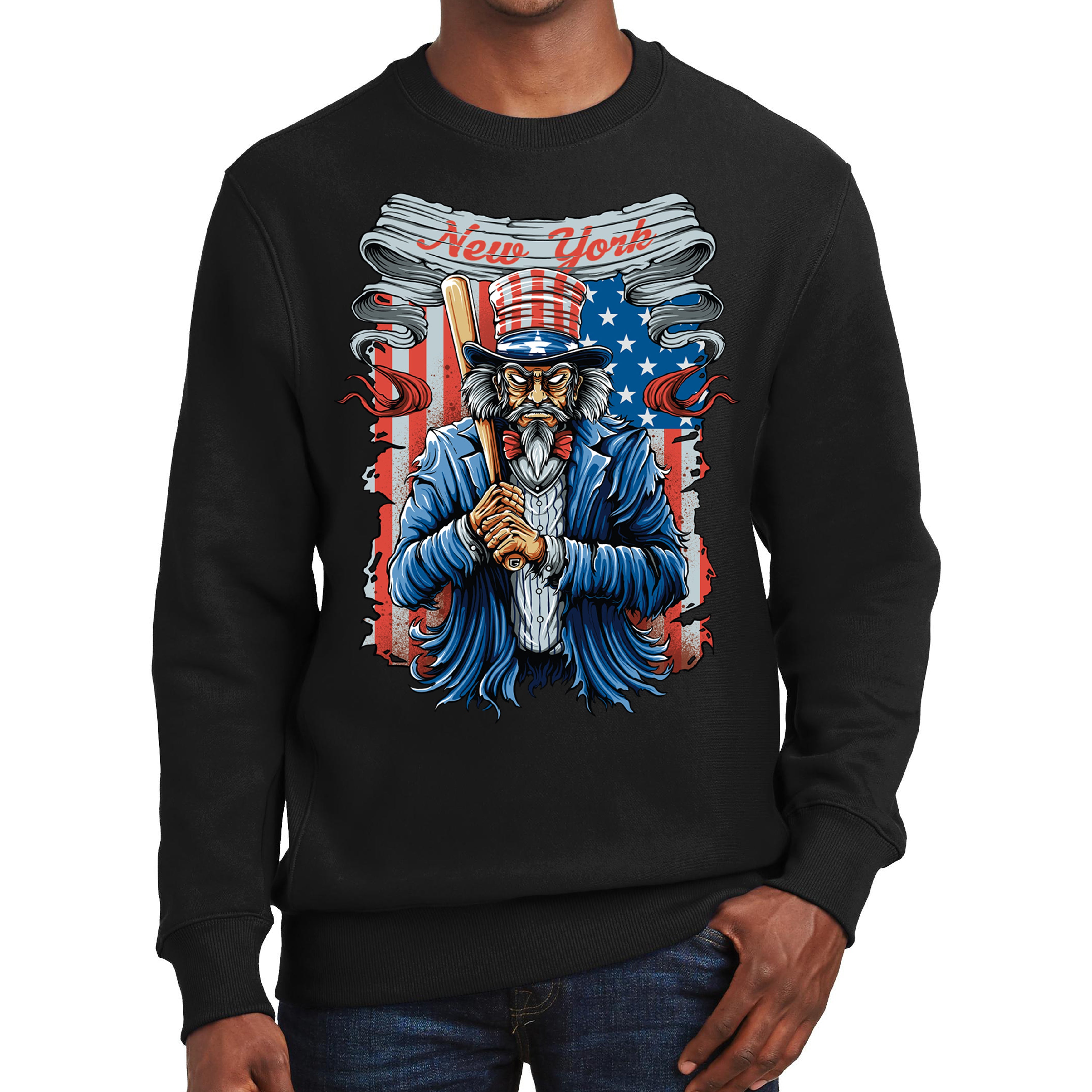 New York Uncle Sam Baseball Men's Graphic Sweatshirt
