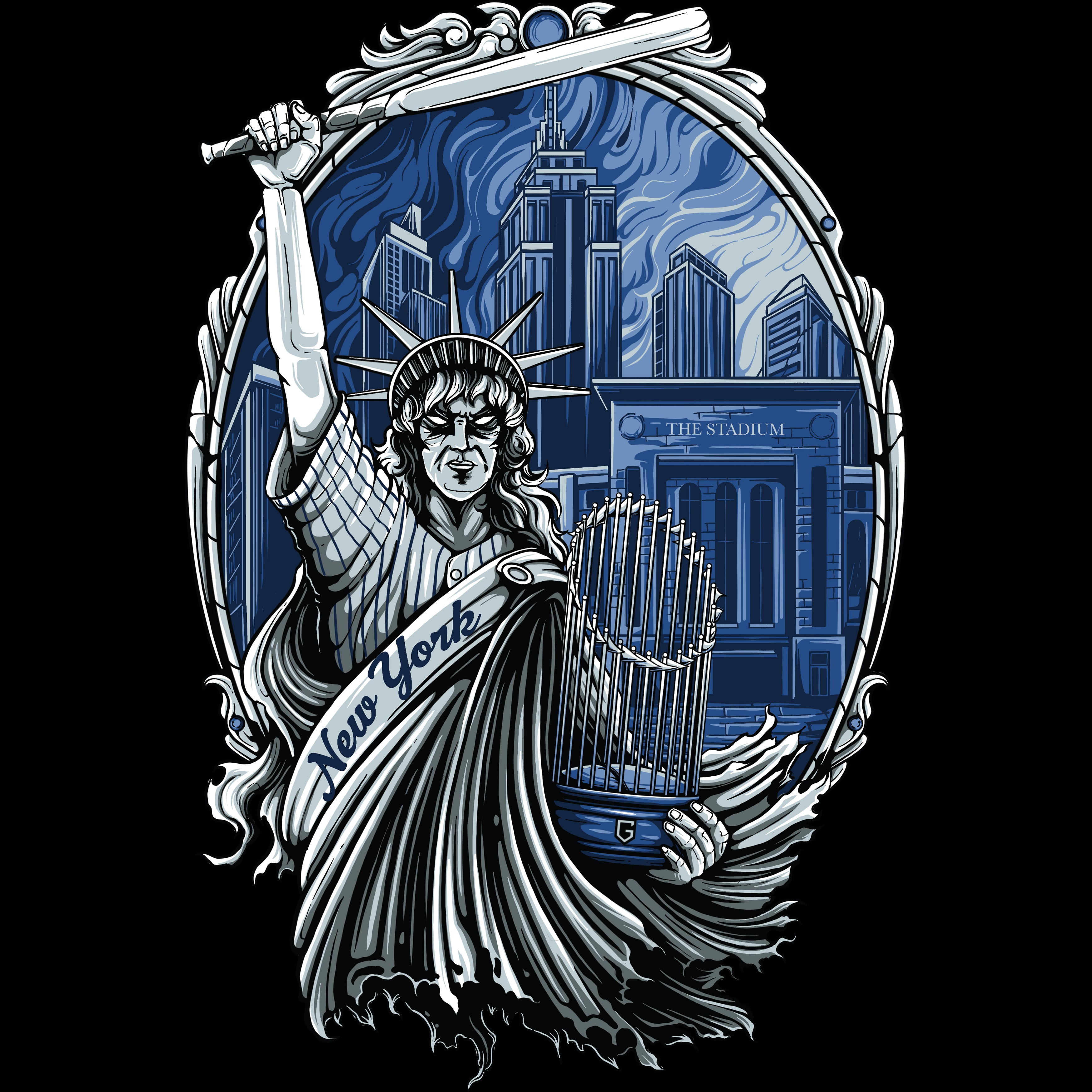 New York Baseball Lady Liberty Men's Graphic Sweatshirt