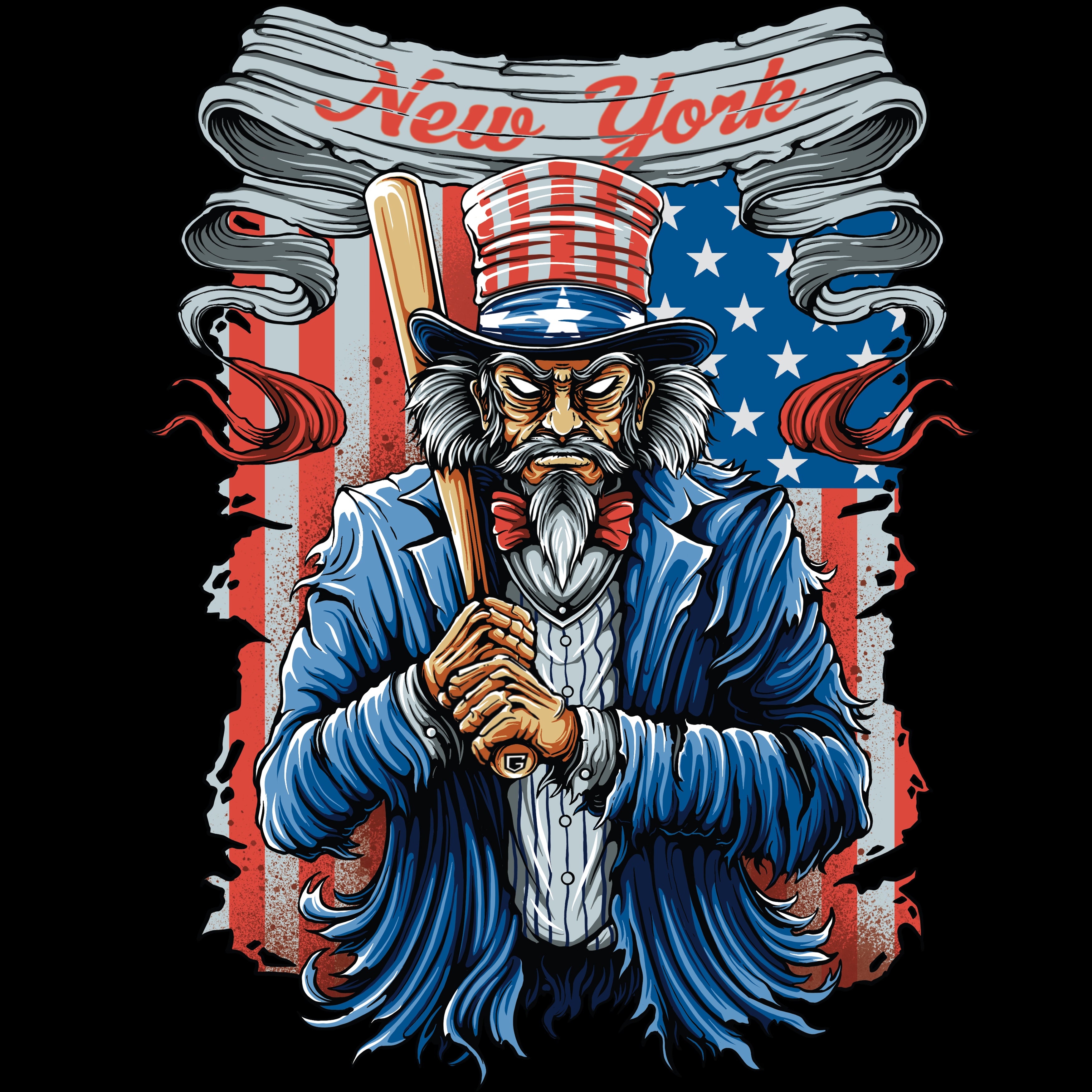 New York Uncle Sam Baseball Men's Graphic Sweatshirt