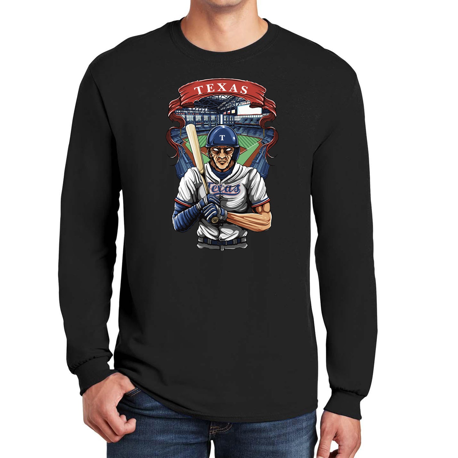 Texas Baseball Long Sleeve Men's T-Shirt